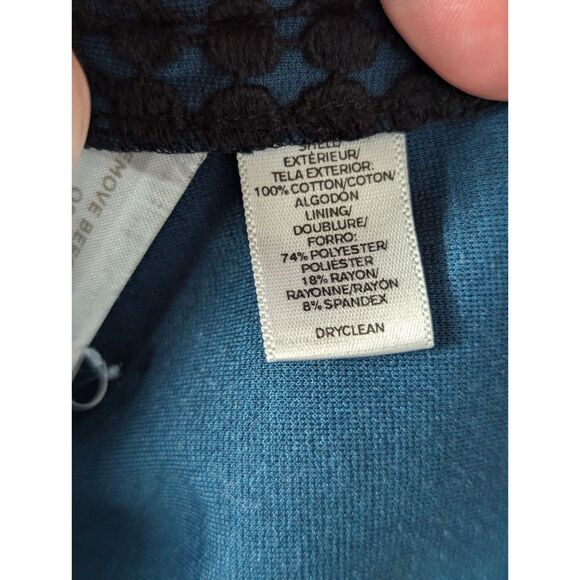 LOFT Crochet-Lace Floral Overlay Skirt Black Blue Stretch Fairy Goth Y2K Size 12 - Picture 7 of 7